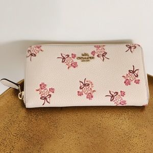 Leather Coach zip around wallet